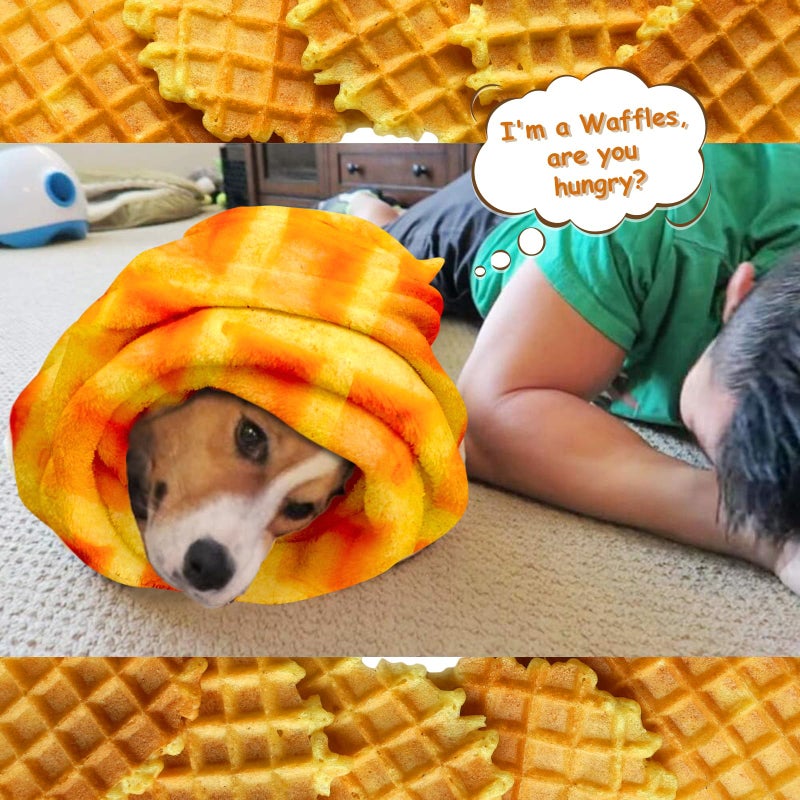Outivity Waffles Blanket, Tortilla Blanket for Adults and Kids, Funny Food Throw Blanket, Novelty Gifts for Everyone, Soft Throw Blanket for Bed Couch or Travel - 71 inchs Waffle - Image 3